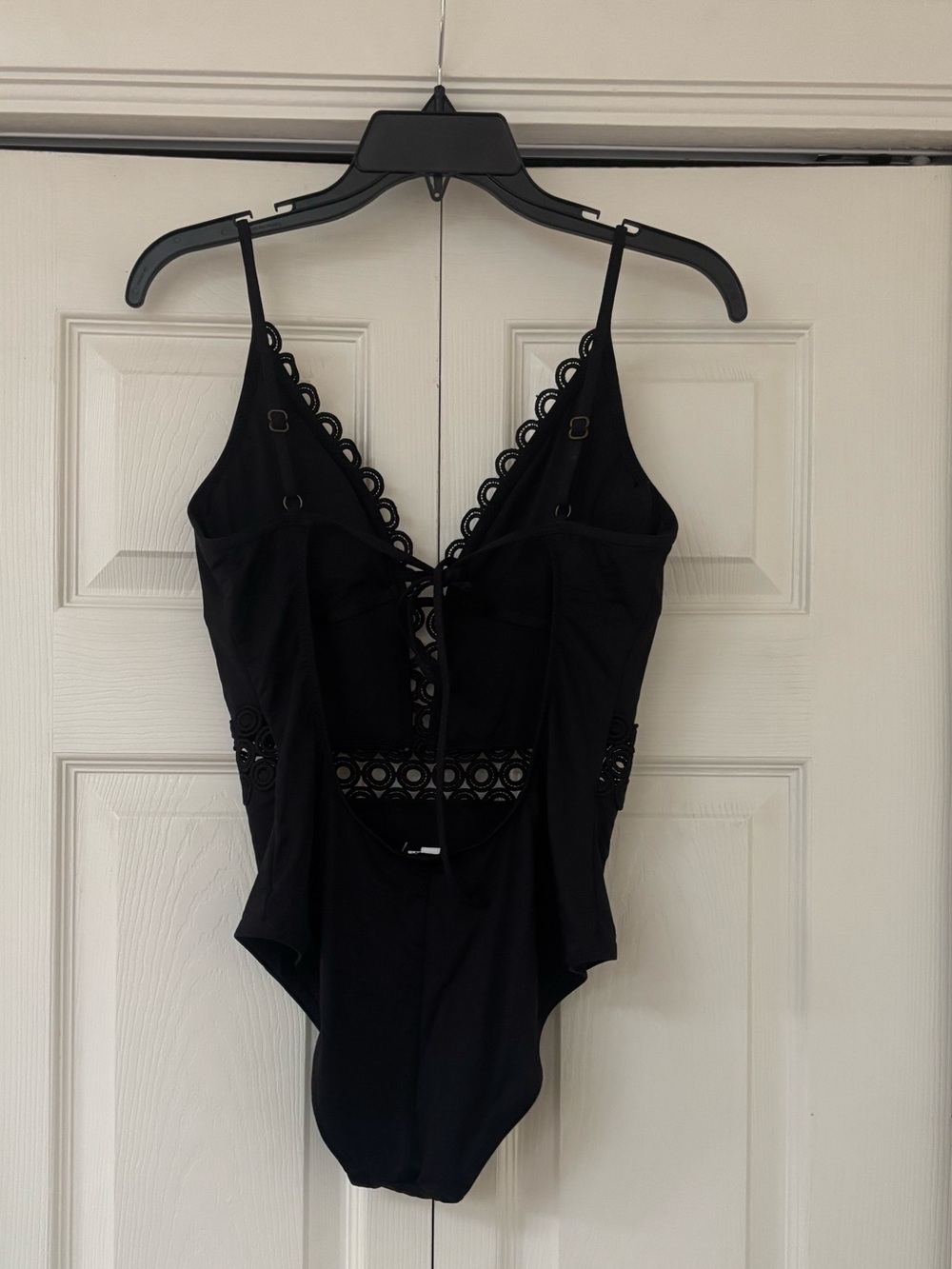 BECCA Siren Black Plunge One Piece Swimsuit with Detailed Cut Outs - Picture 9 of 11